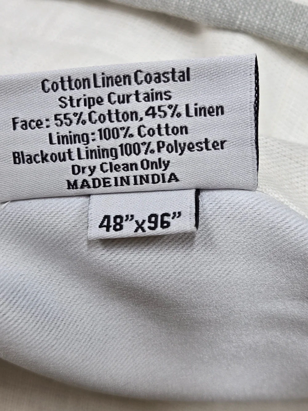 QUINCE Set 2 48x96 Coastal Stripe Sage Linen Cotton True Blackout Curtains 9225